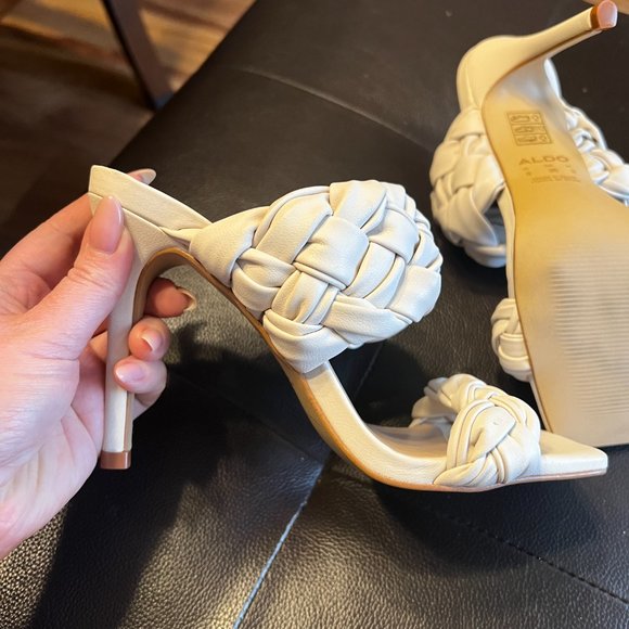 Wovella Braided Dual Strap Stiletto Heel Sandals - Picture 10 of 11